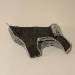 Gray Faux Fur Winter Dog Vest